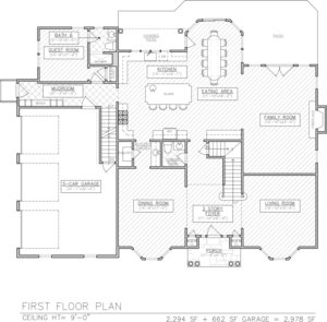 First Floor Plan for 258 Long Hill Drive, Short Hills