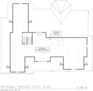 Optional Finished Attic Floor Plan for 258 Long Hill Drive, Short Hills