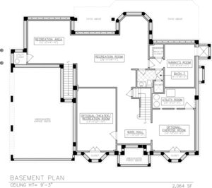Basement Floor Plan, 258 Long Hill Drive, Short Hills